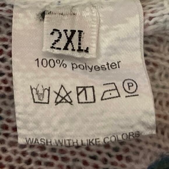 Women's Multicolor Long Sleeve Artsy Graphic Print Shirt Blouse Top Size 2XL - Picture 5 of 5